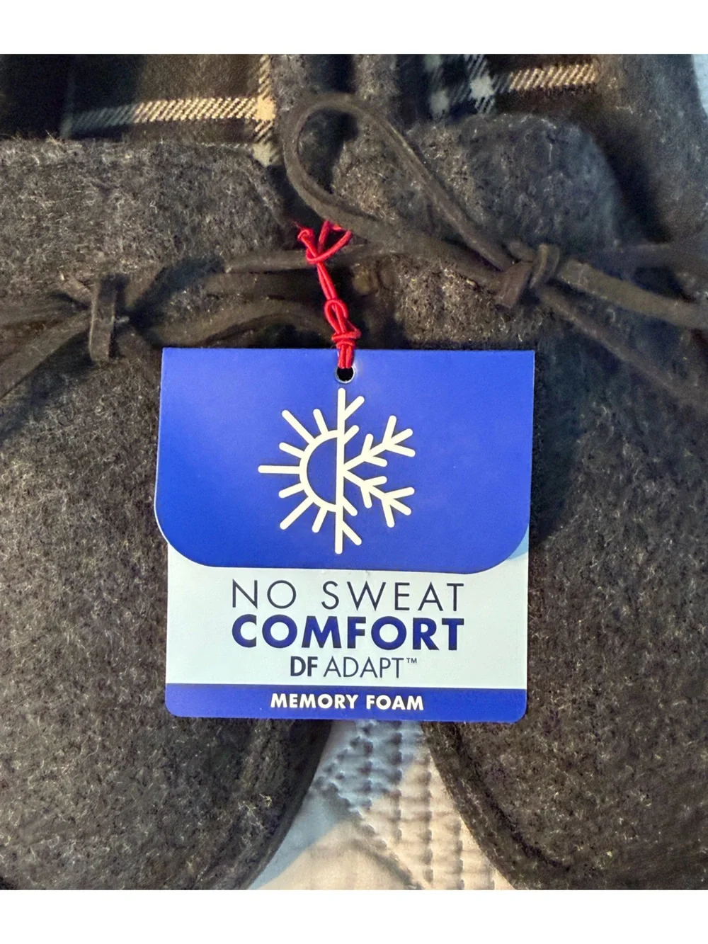 Dearfoams Men’s Charcoal Gray Wool Moccasin Slippers Sz XL Men’s 13-14 NWT